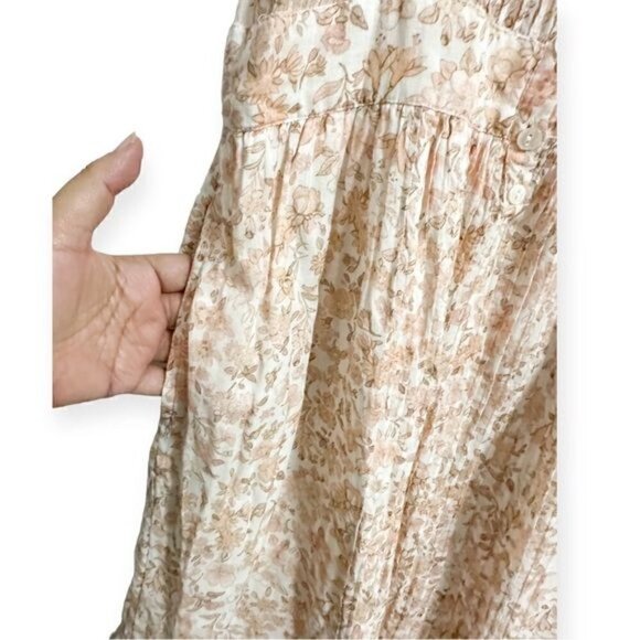 LoveShackFancy‎ Tove Floral Print Midi Dress, Size 2, Vanilla Foam - Picture 10 of 16